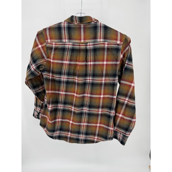 Orvis Mens Plaid Flannel Shacket Large Heavy Pocket‎ Shirt Browns Outdoors - Picture 14 of 15